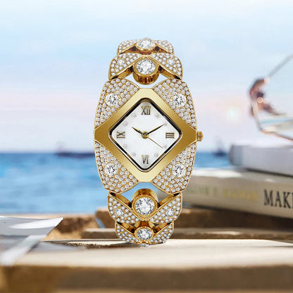 💎⌚Montre à quartz rétro pour femme avec strass scintillants✨