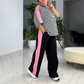 🌴55 % de réduction💗Top et pantalon tendance à rayures pour femmes (ensemble 2 pièces)
