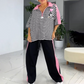 🌴55 % de réduction💗Top et pantalon tendance à rayures pour femmes (ensemble 2 pièces)
