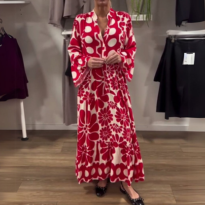 Robe ample à imprimé floral pour femme, longueur cheville
