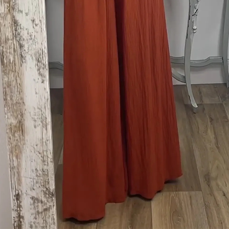 Ensemble 2 pièces haut et pantalon à épaules dénudées pour femme