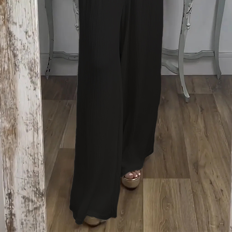 Ensemble 2 pièces haut et pantalon à épaules dénudées pour femme