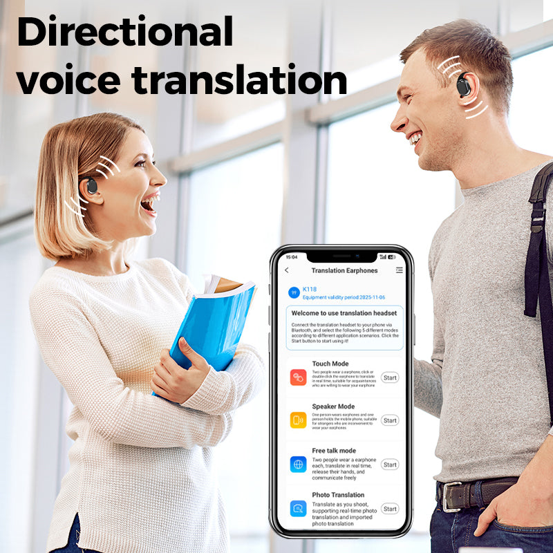 Écouteurs sans fil Bluetooth 5.4 avec traduction assistée par IA (Compatibles iOS et Android)