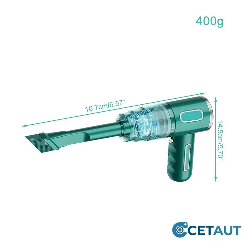Aspirateur de Voiture Sans Fil 120W Ultra-Puissant - Aspirateur à Main Rechargeable avec Aspiration Cyclonique - Solution de Nettoyage Auto Ultra-Portable et Sans Effort
