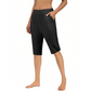 Pantalon Capri décontracté ample en coton et lin respirant pour femme
