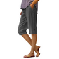 Pantalon Capri décontracté ample en coton et lin respirant pour femme