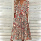 Robe décontractée à imprimé floral, col en V, coupe ample pour femme