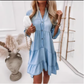👗Robe d'été à volants en V-Cold - Look en jean léger