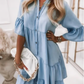 👗Robe d'été à volants en V-Cold - Look en jean léger