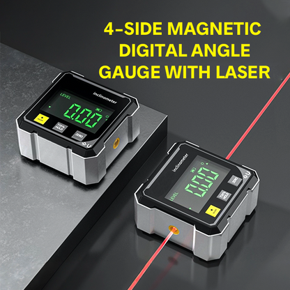 📐 50% DE RÉDUCTION! 🔋 Jauge d‘Angle Numérique Magnétique 4 Faces – Mesure Laser Précise, Écran LCD Rétroéclairé & Auto-Calibrage 🧲