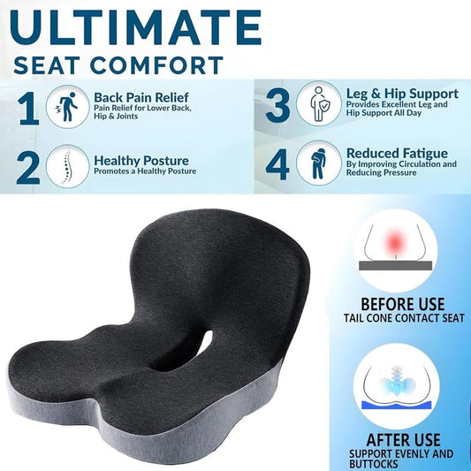 🔥Jusqu'à 50 % de réduction!🏆Coussin de siège en mousse à mémoire de forme antidérapant