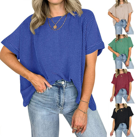 T-shirt oversize côtelé ultra-confort pour femme