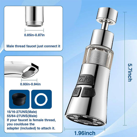 Aérateur de robinet de cuisine pivotant à 360°