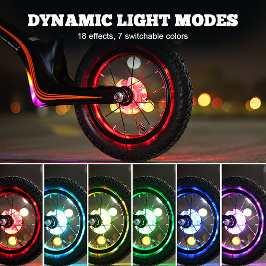 🌃 Illuminez la nuit 🚴 Lumière de moyeu de roue de vélo colorée