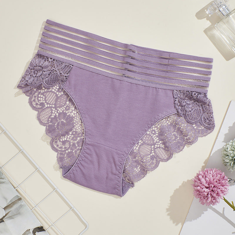 Culottes Sexy en Dentelle Fleurie pour Femme