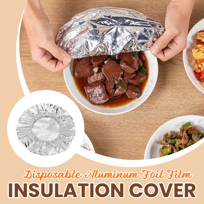 🥘🔥 PROMO -50% ! Couvercle Isolant en Feuille d’Aluminium – Garde les Plats Chauds, Compatible Micro-ondes & Réutilisable
