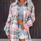 Chemise à Carreaux Ample à Manches Longues pour Femme