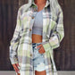Chemise à Carreaux Ample à Manches Longues pour Femme