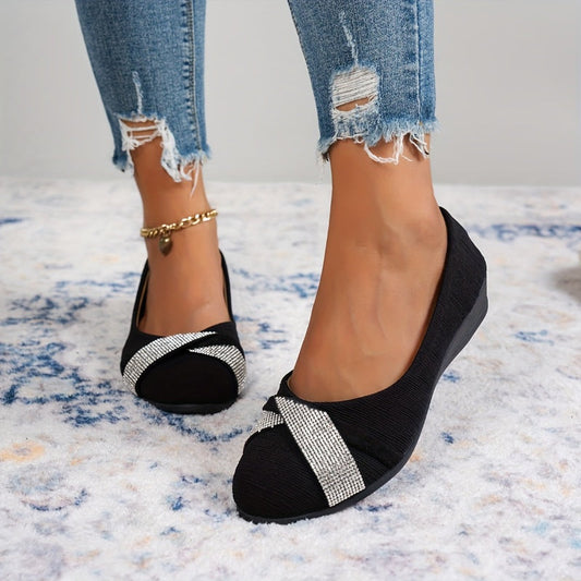 Chaussures compensées légères et tendance pour femmes avec strass