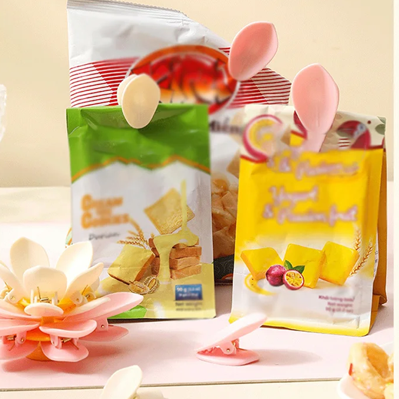 Pince magnétique pour aliments en forme de lotus et aimant pour réfrigérateur