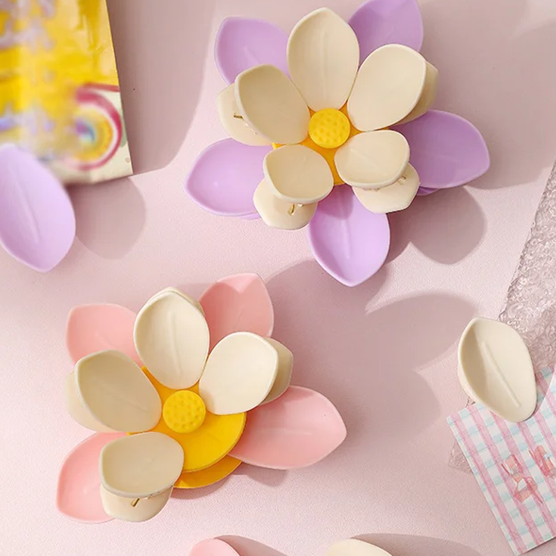 Pince magnétique pour aliments en forme de lotus et aimant pour réfrigérateur