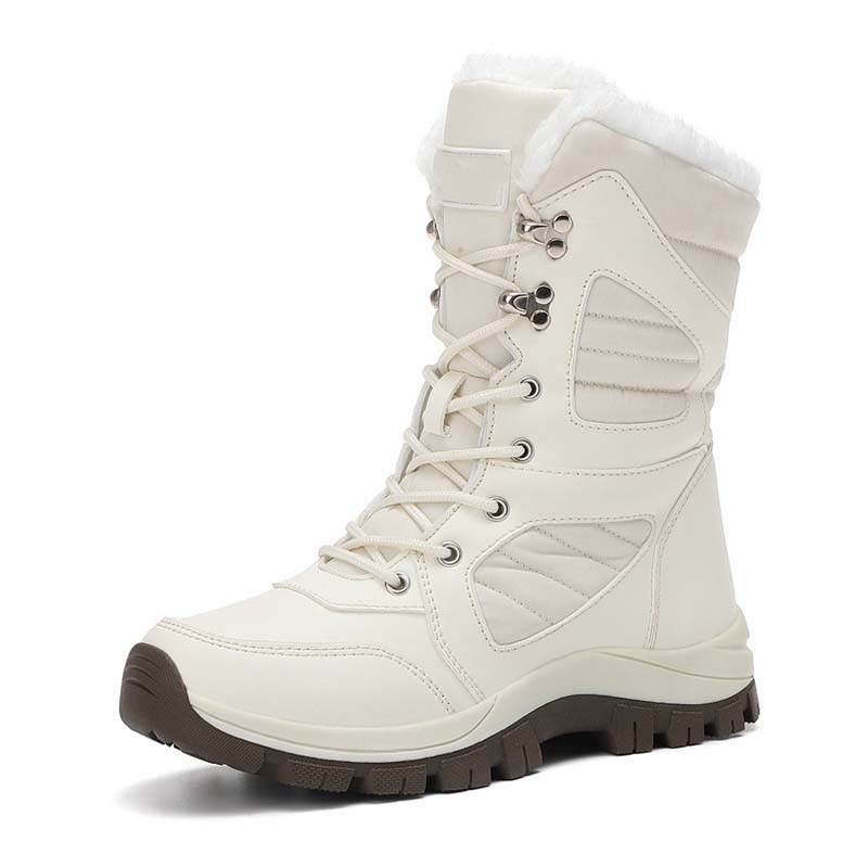 Bottes de neige chaudes à lacets pour femmes, montant jusqu'à la cheville【Livraison gratuite】