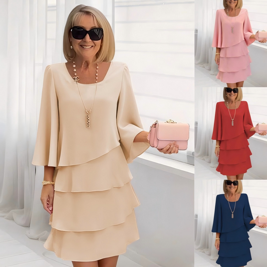 Robe volante en mousseline gainante pour femme