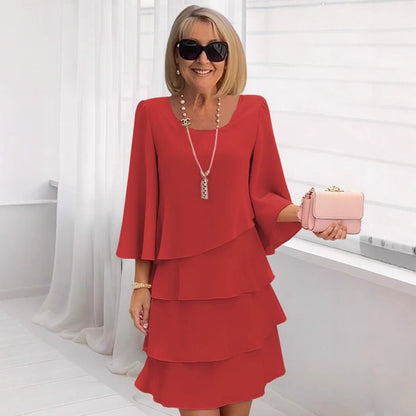 Robe volante en mousseline gainante pour femme