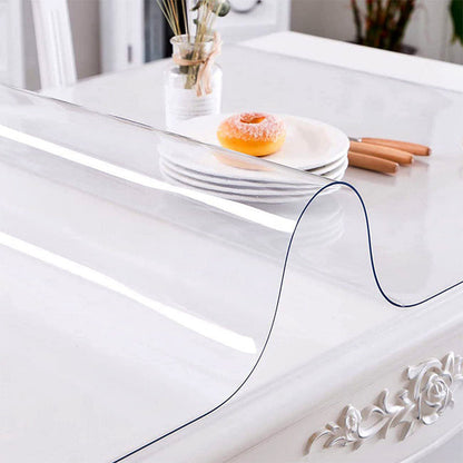 🏠OFFRE EXCEPTIONNELLE ! 50 % DE RÉDUCTION ! Tapis de table épais en PVC – Anti-rayures, résistant à la chaleur et transparent comme du cristal ✨