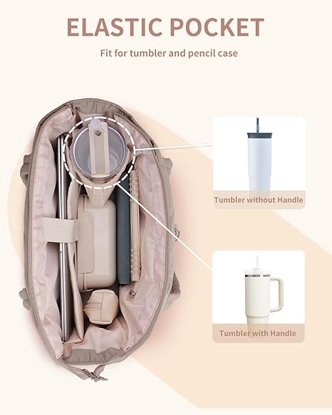 💕 Promotion Spéciale -50% 🎁 Sac Cabas Matelassé Wandering Nature avec Porte-Gobelet, Compartiment pour Ordinateur Portable & Passe-Sangle pour Valise – Idéal Voyage, Travail, Infirmières, Femmes