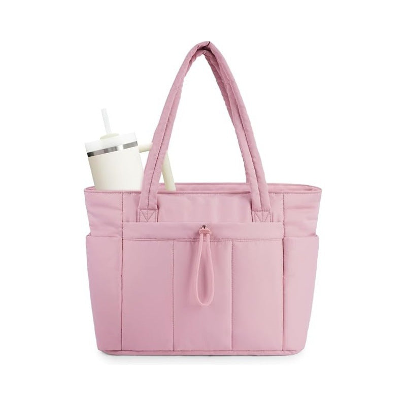💕 Promotion Spéciale -50% 🎁 Sac Cabas Matelassé Wandering Nature avec Porte-Gobelet, Compartiment pour Ordinateur Portable & Passe-Sangle pour Valise – Idéal Voyage, Travail, Infirmières, Femmes