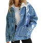 Veste en jean avec col en fausse fourrure pour femme