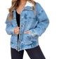 Veste en jean avec col en fausse fourrure pour femme