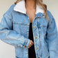 Veste en jean avec col en fausse fourrure pour femme