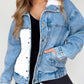 Veste en jean avec col en fausse fourrure pour femme