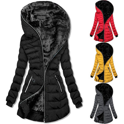 🧥 50% DE RÉDUCTION ! ❄️ Manteau d'Hiver Femme Mi-Long - Capuche et Doublure Polaire, Confort Chaud et Style Urbain pour Temps Froid 🏙️📦