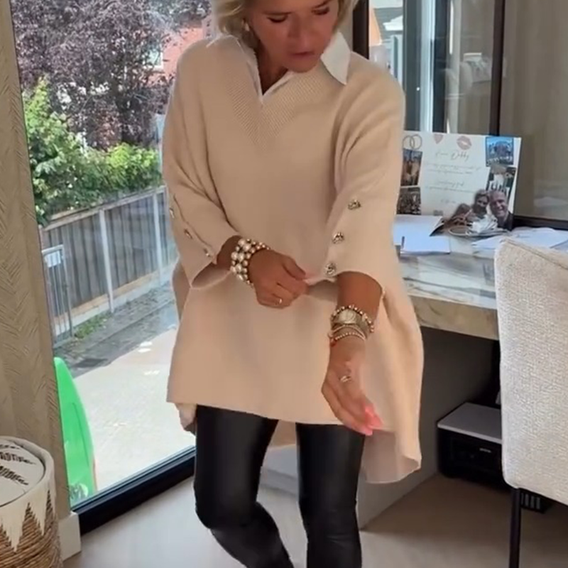 🍂 Édition limitée automne🔥 Haut à manches longues pour femme avec col chemise