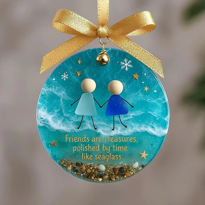 Ornement de Noël en Verre de Mer - Symbole d’Amitié