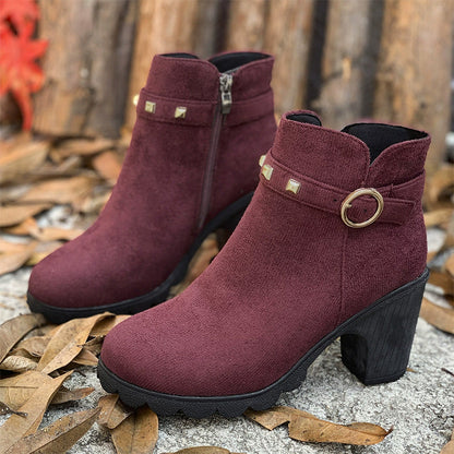 Bottines Tendance à Talons Épais pour Femmes