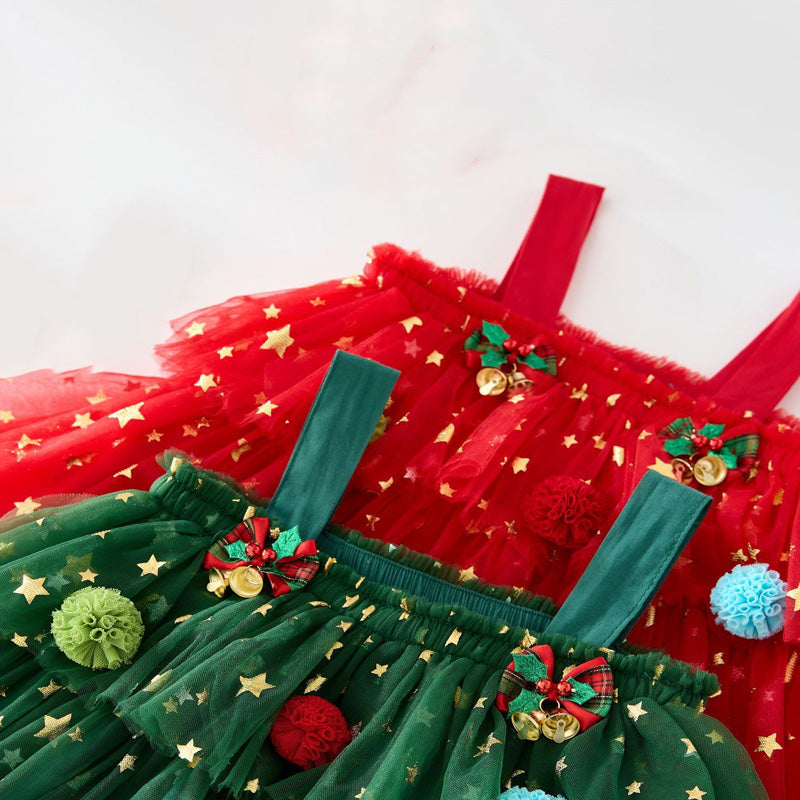 Robe en tulle pour petite fille – Étoile de Noël