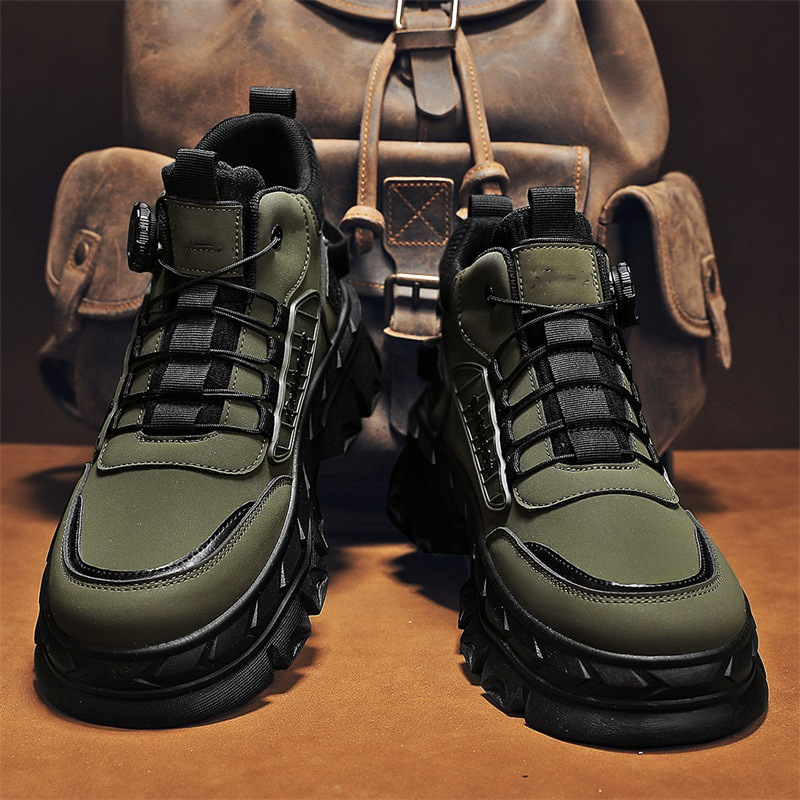 Bottines homme rétro décontractées à semelle épaisse