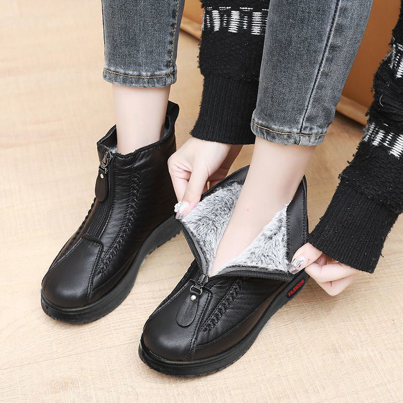 👢60 % ! ❄️ Bottines d'hiver à fermeture éclair pour femmes — chaudes, stylées et confortables pour les journées froides ✨