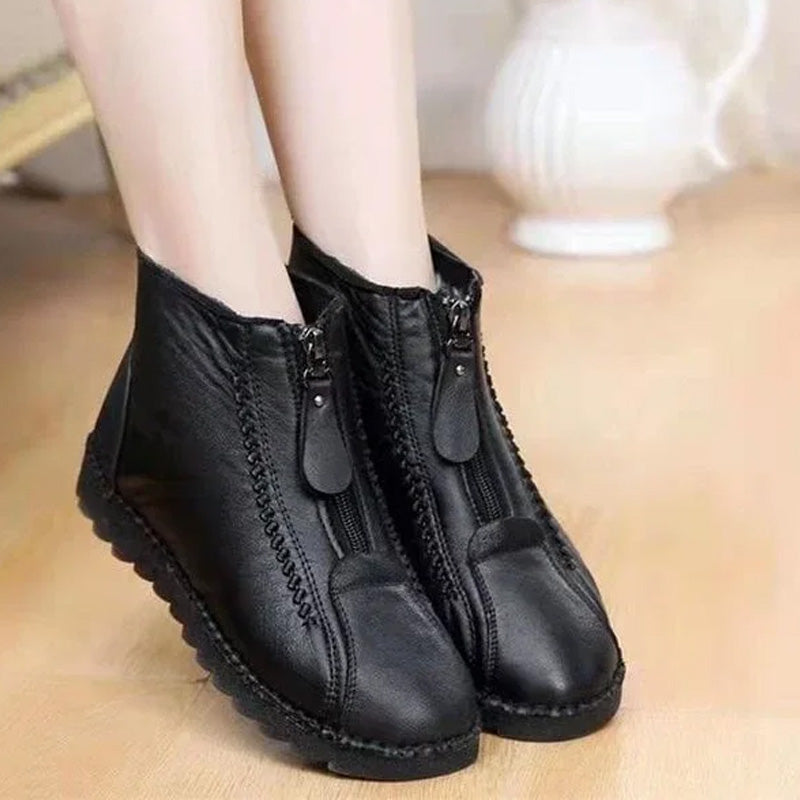👢60 % ! ❄️ Bottines d'hiver à fermeture éclair pour femmes — chaudes, stylées et confortables pour les journées froides ✨