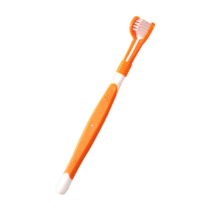 🐾 Brosse à dents pour animaux à poils doux – 3 faces (1 achetée = 1 offerte)