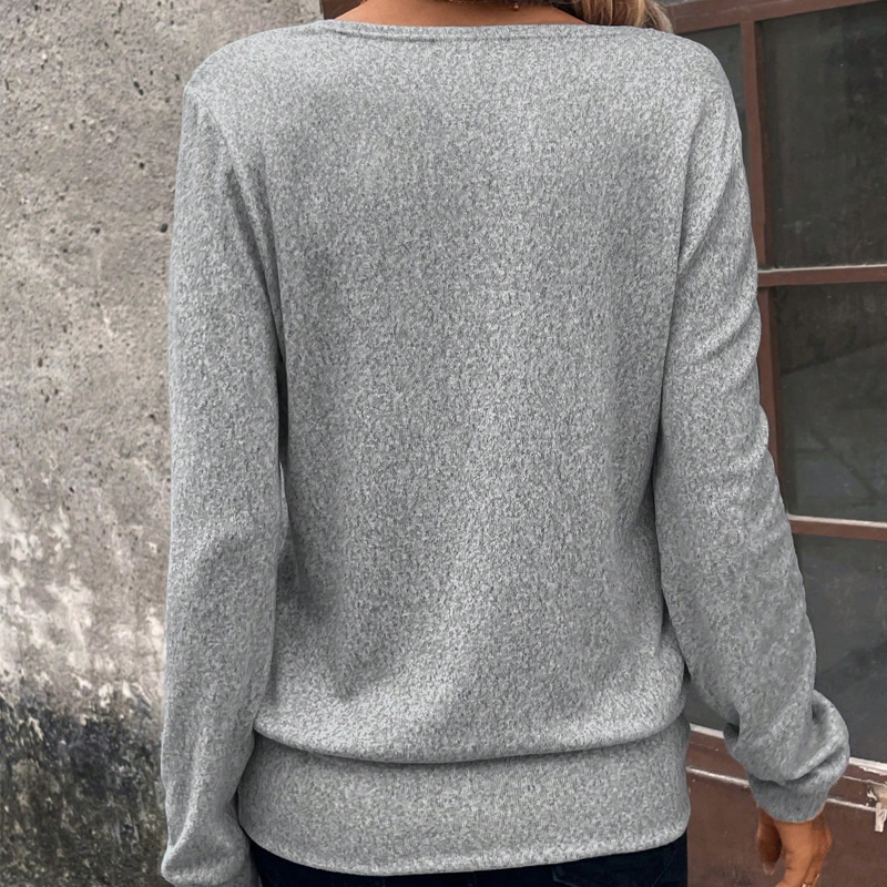 👚 Haut à manches longues uni et élégant pour femme