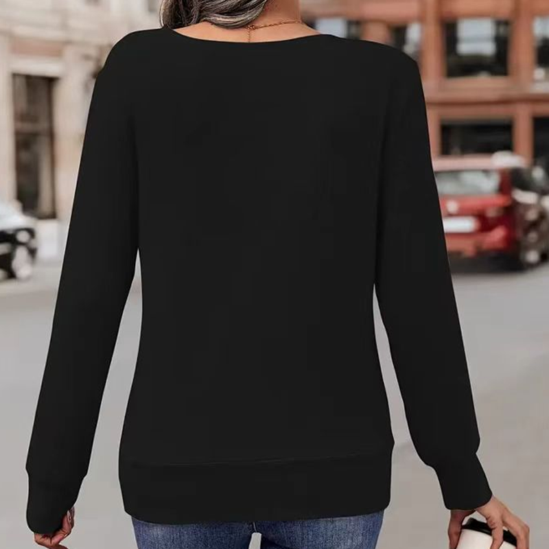 👚 Haut à manches longues uni et élégant pour femme