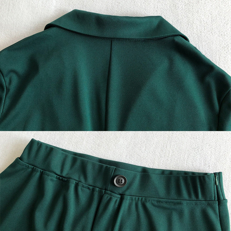 Ensemble 2 Pièces Femme - Blazer Uni et Pantalon d'Affaires