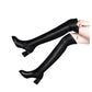 Bottes longues noires au-dessus du genou avec talon