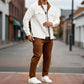 Chemise pour homme à manches longues et revers ＆ Pantalon Ensemble 2 pièces