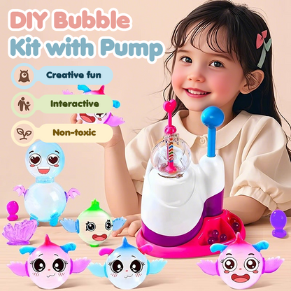 🎄 SOLDES DE NOËL 60% DE RÉDUCTION! ✨ Kit de Bulles DIY avec Pompe pour Enfants - 200 mL de Solution à Bulles avec 6 Accessoires pour des Heures de Jeu 🫧🌟